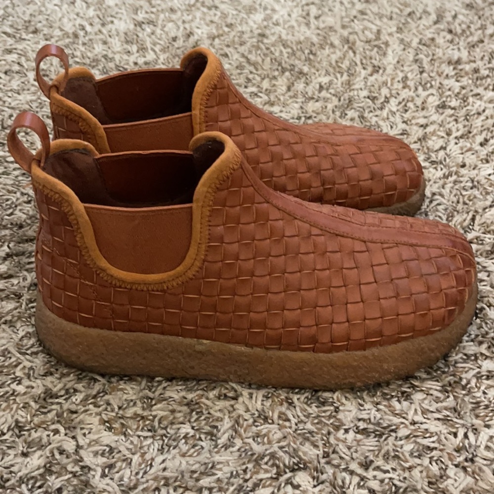 Woven Vegan Leather Chukka Boots